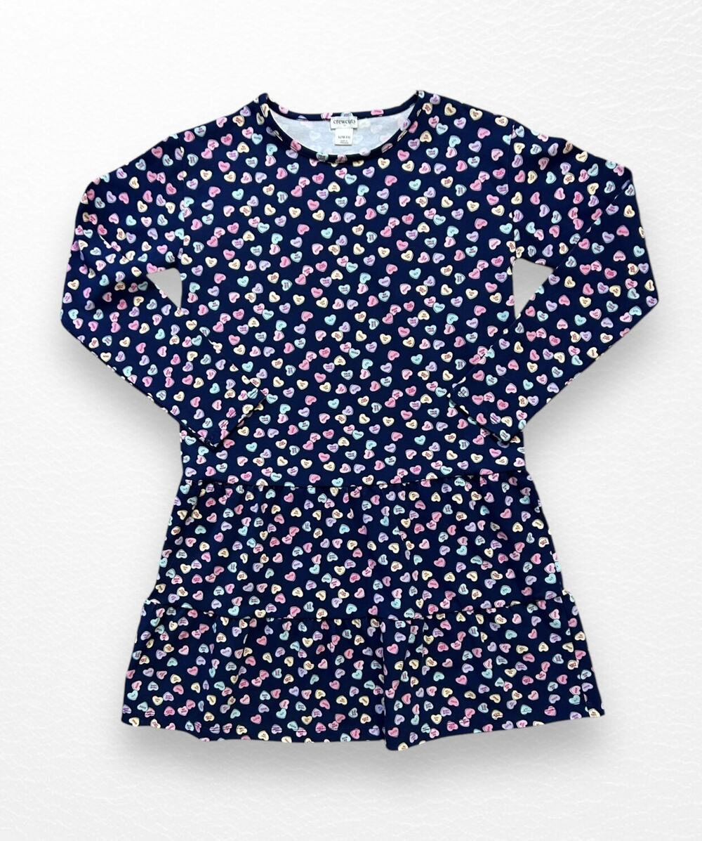 Crewcuts Candy Hearts Tiered Dress, Size 10/11
